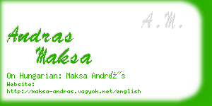 andras maksa business card